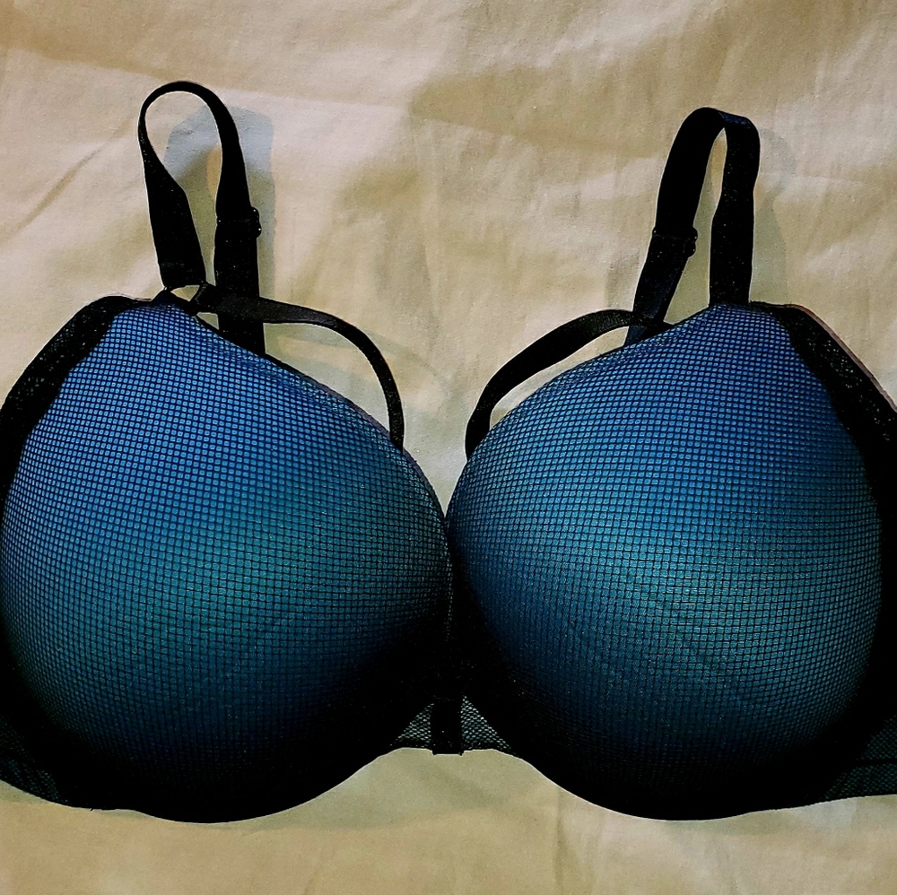 STRAPPY FISHNET & LACE PUSH-UP PLUNGE BRA 42DD